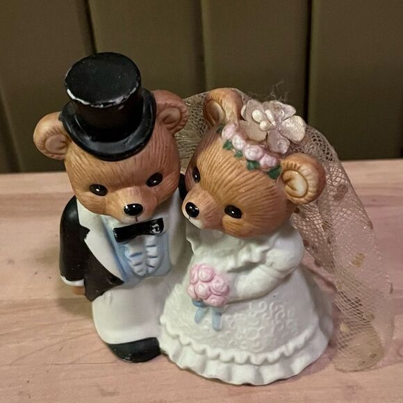 Homco Bride and Groom Figures vintage Cake Topper - Picture 2 of 7
